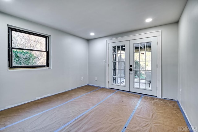 doorway to outside featuring french doors