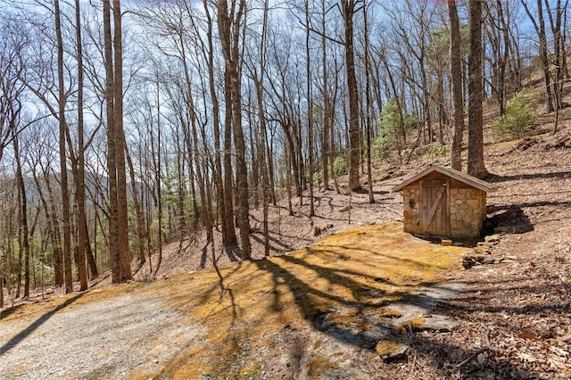 view of landscape featuring a view of trees