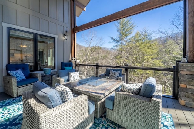 1132 Southshore Dr, Tuckasegee, NC 28783 - wooden terrace with an outdoor hangout area and outdoor dining area