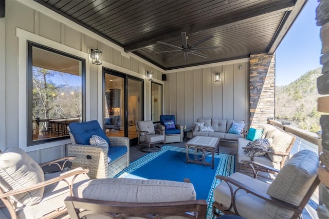1132 Southshore Dr, Tuckasegee, NC 28783 - view of patio featuring ceiling fan and an outdoor living space