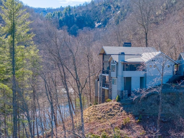 1132 Southshore Dr, Tuckasegee, NC 28783 - aerial view with a forest view