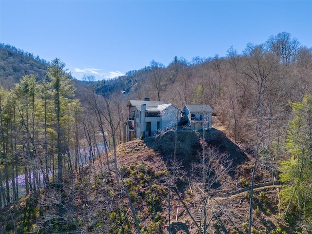 1132 Southshore Dr, Tuckasegee, NC 28783 - exterior space with a wooded view