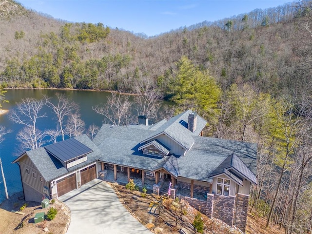1132 Southshore Dr, Tuckasegee, NC 28783 - drone / aerial view featuring a water view and a forest view
