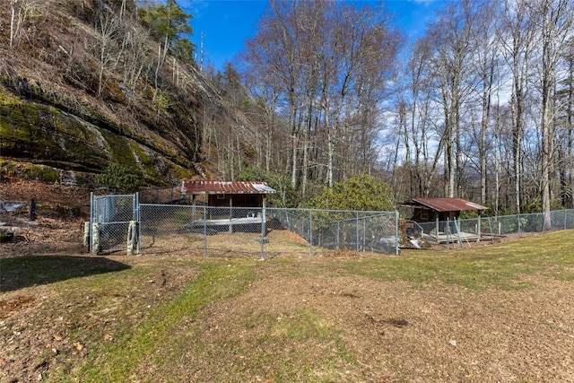 view of yard featuring fence