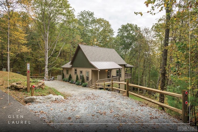 view of front of house with covered porch