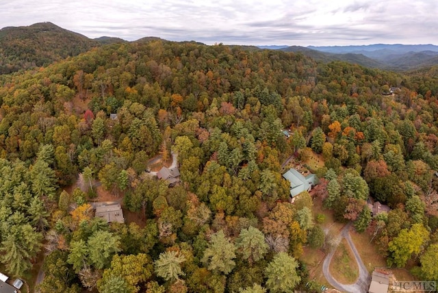 aerial view featuring a mountain view