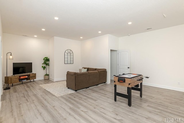 interior space with light hardwood / wood-style flooring