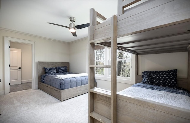 212 Ivorybill Way, Cashiers, NC 28717 - carpeted bedroom with crown molding, a ceiling fan, and baseboards