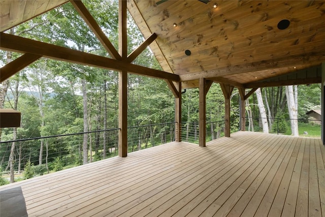 237 Glassy Rock Ln, Glenville, NC 28736 - deck featuring a view of trees