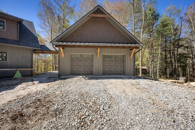 view of garage