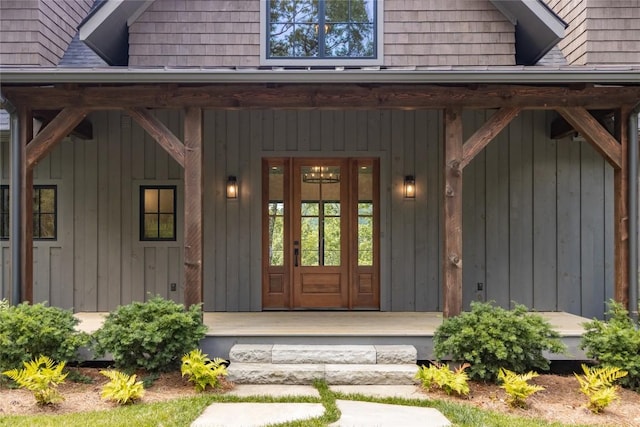 237 Glassy Rock Ln, Glenville, NC 28736 - doorway to property with covered porch