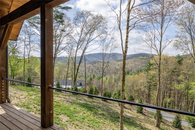 mountain view with a forest view