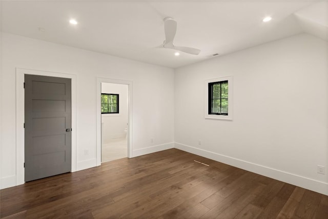 237 Glassy Rock Ln, Glenville, NC 28736 - empty room featuring plenty of natural light, recessed lighting, dark wood-style floors, and ceiling fan