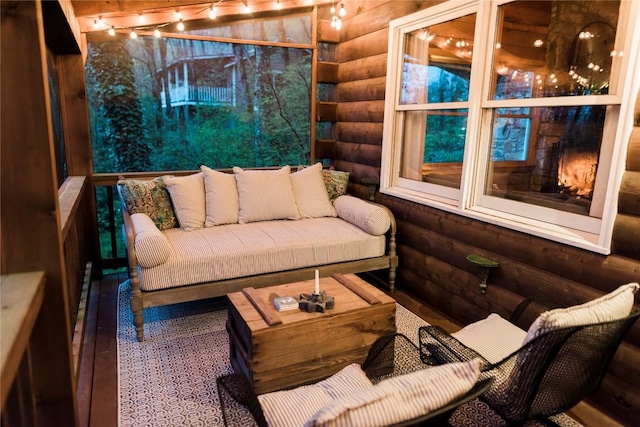 interior space featuring an outdoor living space