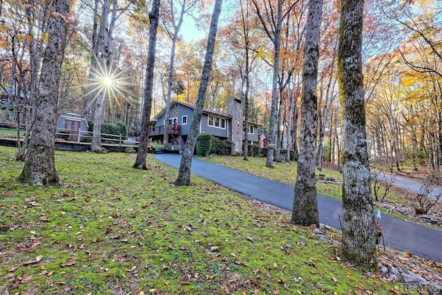 exterior space with a front lawn