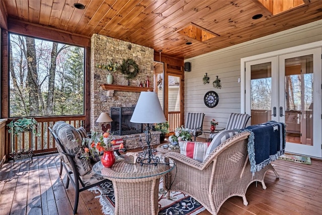35 Creekwood Ct, Highlands, NC 28741 - sunroom / solarium with french doors, healthy amount of natural light, and a skylight