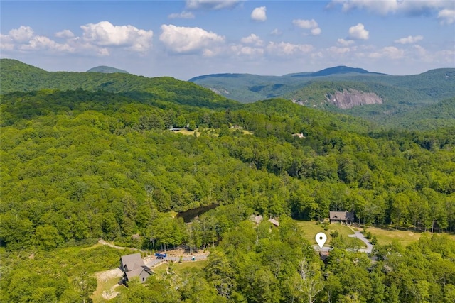 359 Outpost Trl, Glenville, NC 28736 - drone / aerial view of a heavily wooded area and a mountainous background