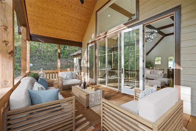 2147 Pilot Knob Rd, Glenville, NC 28736 - sunroom / solarium with an outdoor hangout area