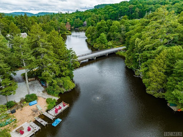 88 Lost Trl, Highlands, NC 28741 - bird's eye view of a nearby body of water, a heavily wooded area, and a notable bridge