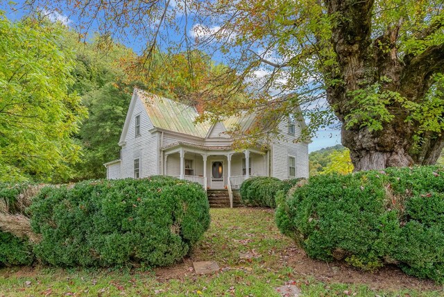 232 Dobson Rd, Franklin, NC 28734 - view of front of home featuring a porch and metal roof