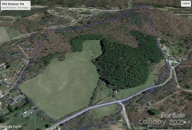 232 Dobson Rd, Franklin, NC 28734 - aerial overview of property's location featuring property parcel outlined