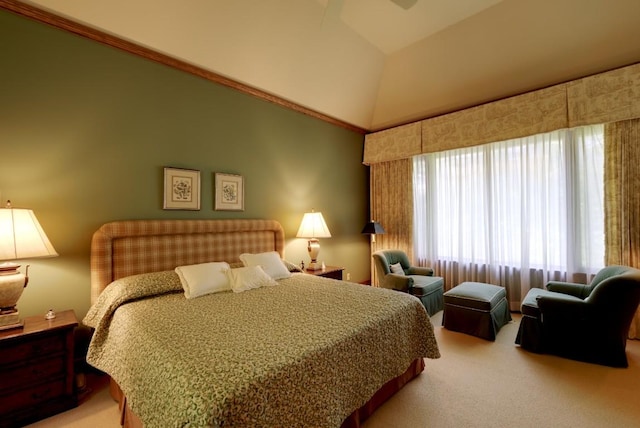 1747 Cold Mountain Rd, Lake Toxaway, NC 28747 - carpeted bedroom featuring vaulted ceiling
