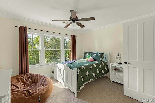 23 Drystack Way, Cashiers, NC 28717 - carpeted bedroom featuring crown molding and ceiling fan