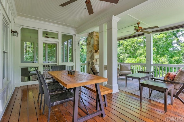 view of sunroom