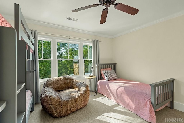 23 Drystack Way, Cashiers, NC 28717 - carpeted bedroom with ornamental molding and ceiling fan
