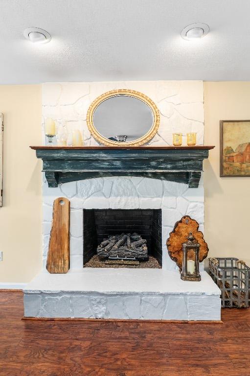 150 Lauren Ln, Franklin, NC 28734 - detailed view of wood finished floors and a fireplace