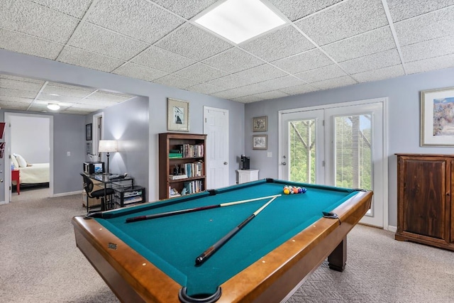 150 Lauren Ln, Franklin, NC 28734 - game room with a paneled ceiling, carpet floors, and billiards table