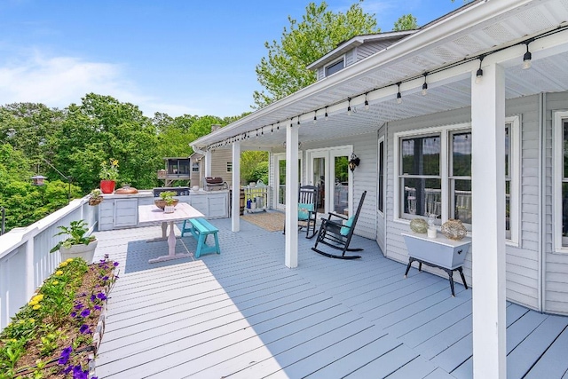 150 Lauren Ln, Franklin, NC 28734 - wooden deck featuring a grill