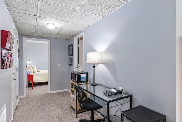 150 Lauren Ln, Franklin, NC 28734 - office area with carpet floors and a drop ceiling