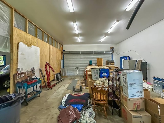 storage room with a garage