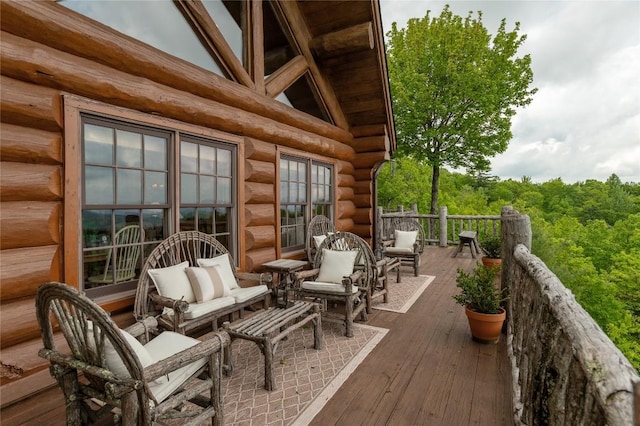 865 Toxaway Dr, Lake Toxaway, NC 28747 - wooden terrace featuring outdoor lounge area