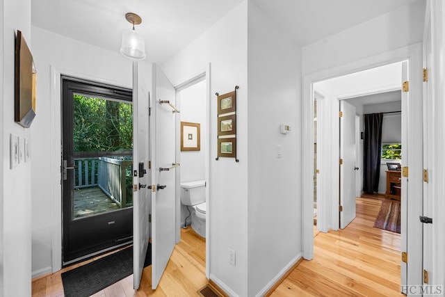 foyer entrance featuring light hardwood / wood-style flooring