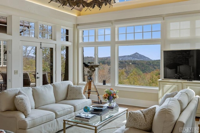 sunroom / solarium with french doors