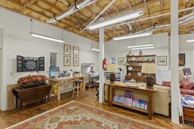 miscellaneous room featuring hardwood / wood-style floors