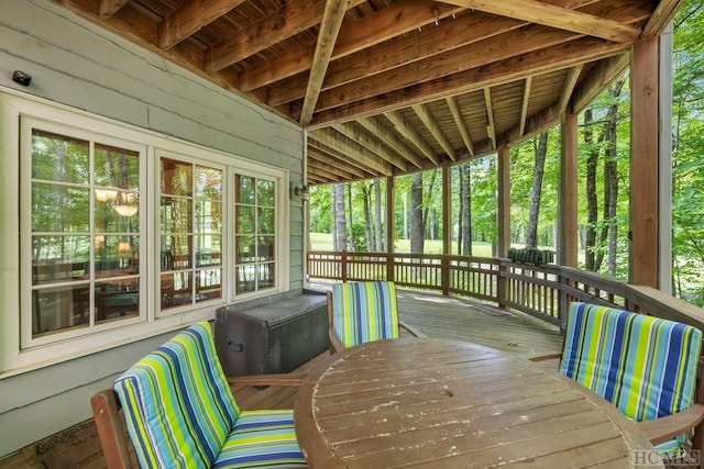 view of sunroom