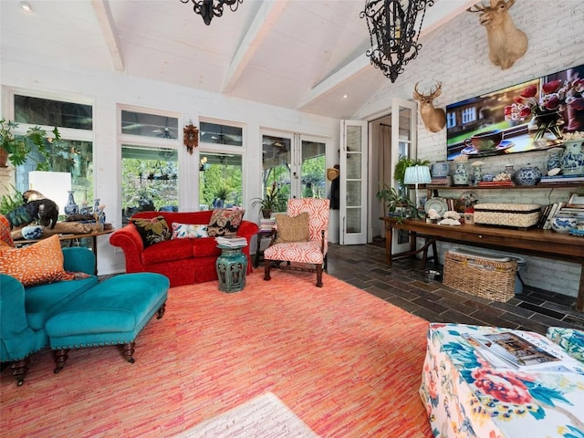 13084 Canada Rd, Tuckasegee, NC 28783 - sunroom / solarium featuring french doors