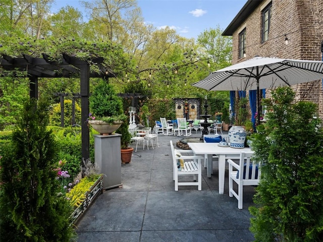 13084 Canada Rd, Tuckasegee, NC 28783 - view of patio featuring outdoor dining area and a pergola