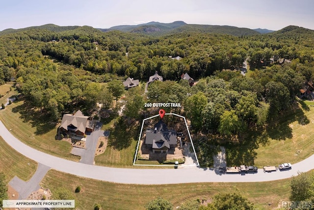 aerial view featuring a mountain view