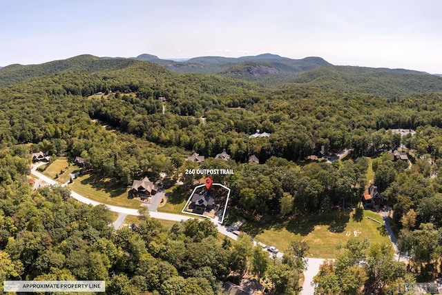 bird's eye view featuring a mountain view