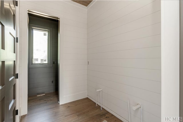 interior space featuring dark wood-type flooring