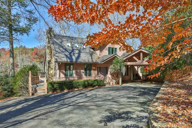 view of front of home with a porch