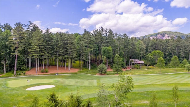 334 Back Nine Ln, Sapphire, NC 28774 - view of home's community featuring golf course view, a mountain view, a lawn, and a wooded view