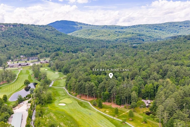 334 Back Nine Ln, Sapphire, NC 28774 - aerial view of a golf course and a mountainous background