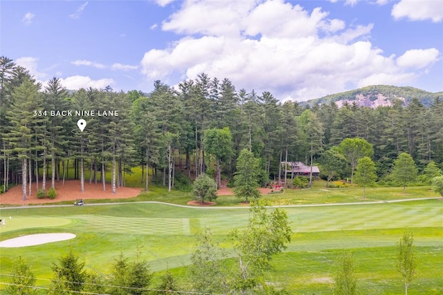 334 Back Nine Ln, Sapphire, NC 28774 - view of community featuring a mountain view, view of golf course, and a yard