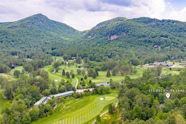 334 Back Nine Ln, Sapphire, NC 28774 - view of mountain background featuring a golf course and a forest