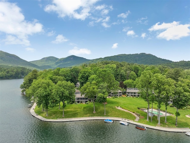 55 Toxaway Shrs Unit 14, Lake Toxaway, NC 28747 - view of mountain background featuring a large body of water and a forest